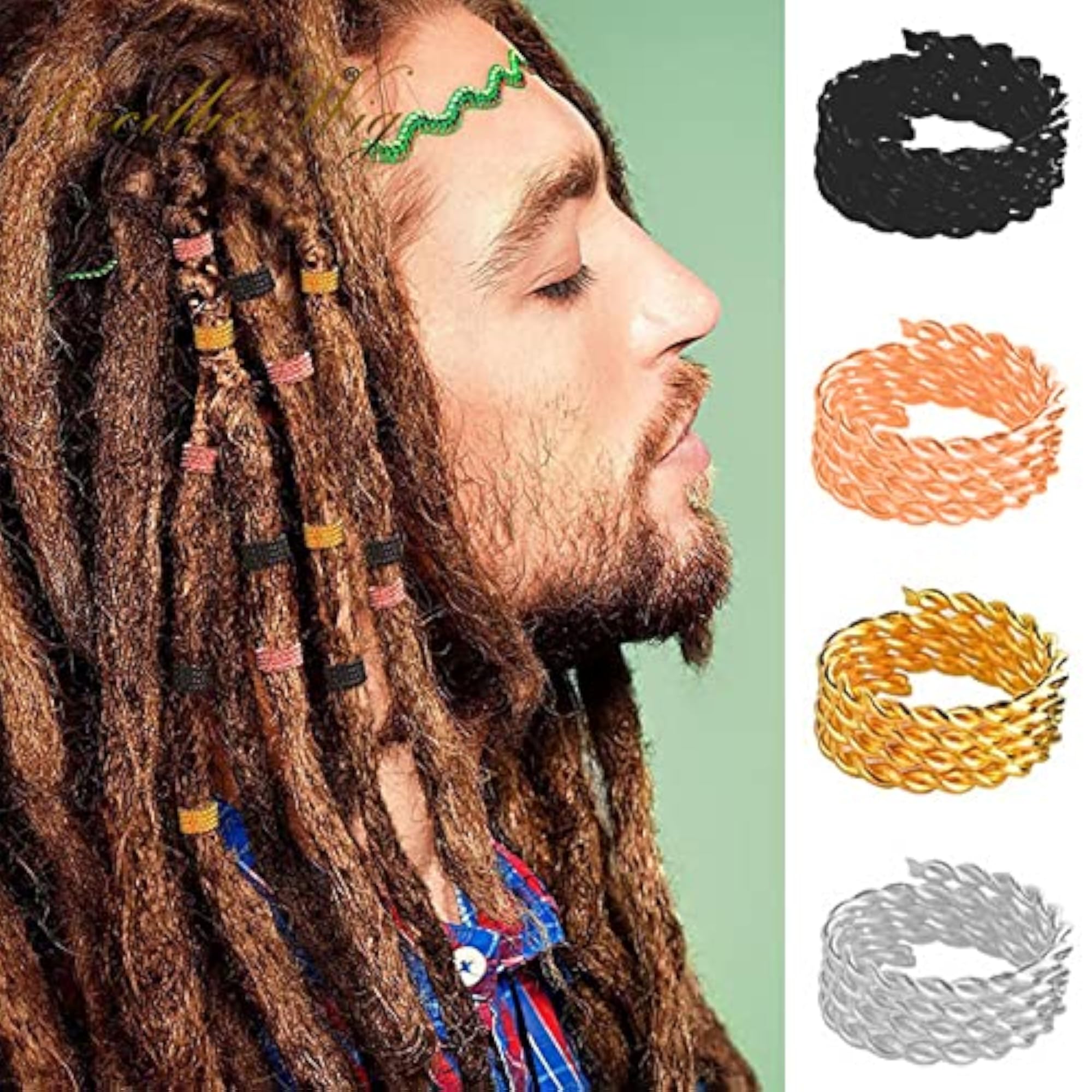 117PCS Dreadlocks Accessories Hair Jewelry, Braid Clips